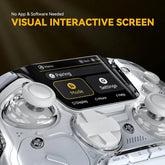 one Interactive Screen Wireless Gaming Controller for Pc/Switch/Switch 2/Ios/Android,Hall Effect Stick & Trigger,Rgb Lighting,Remappable Buttons,1800Mah with Charging Dock (White)